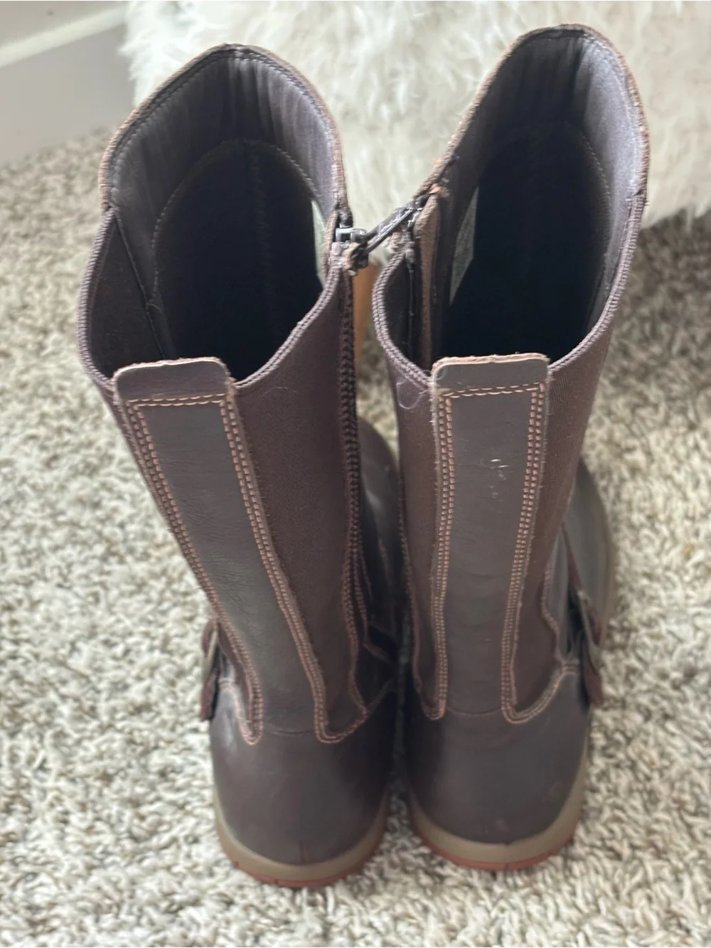 Women Brown Waterproof Mid-Calf Boot Buckle chaco Mara brown leatger 7.5 8 mint